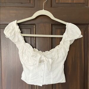 Princess Polly Elouise Crop Top - White US 2
